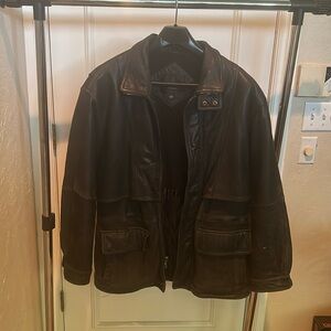 Vintage Brandini le collections Men’s Large Black Leather Jacket